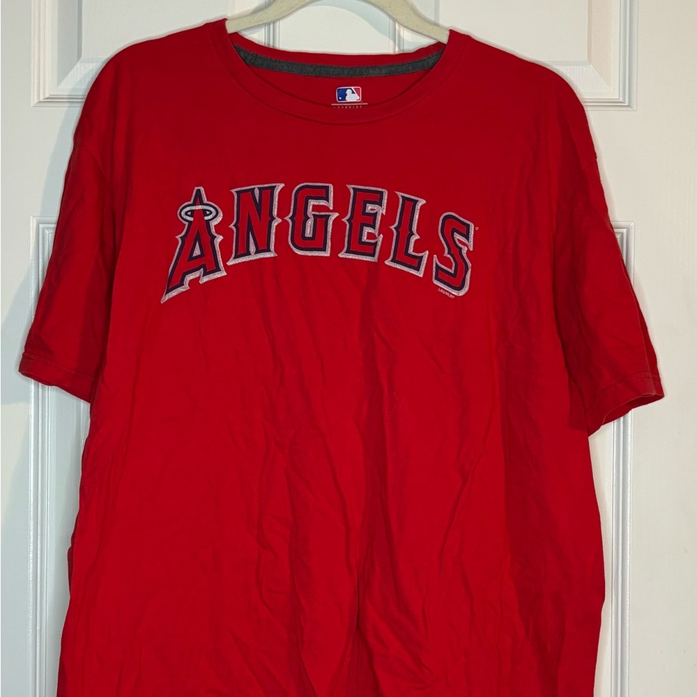 MLB Angels Baseball Tee Shirt Red Size XL
